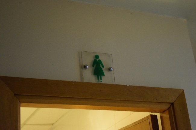 Sign for the women's toilet in Morocco