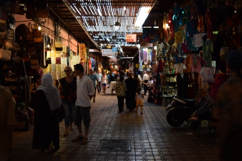 The interior of the Marrakech souk.